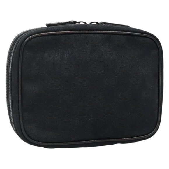 GUCCI GG Canvas Pouch Black 153129 Auth ti3305 - Picture 1 of 16